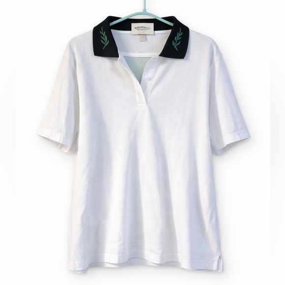 il migilore Tops - White Short Sleeve Polo with Black Collar